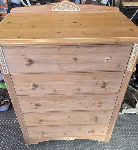 Solid pine chest drawers - solid, 5