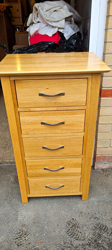 Solid oak tallboy - oak,