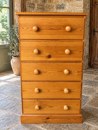 Solid pine tallboy drawer - solid,