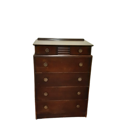Vintage art deco tallboy chest - art,