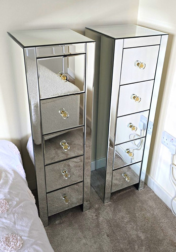 Mirrored glass drawer - glass, chest