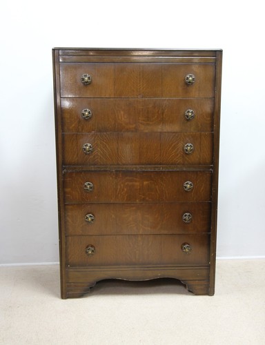 Vintage dark oak tallboy chest - vintage,