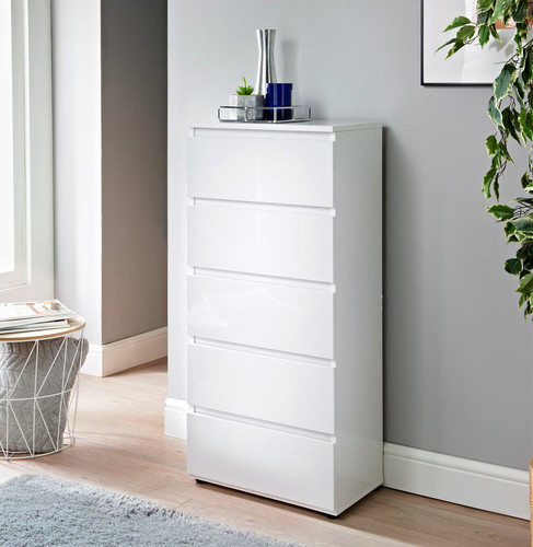 White wooden drawer chest - drawer, of