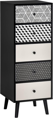 Drawer tallboy white black - 5,