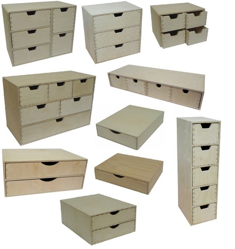 Wooden drawer box - -, desktop