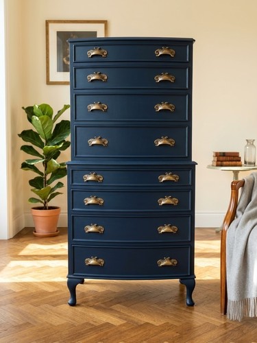 Vintage navy blue tallboy - vintage,